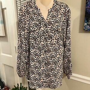 Jones New York Signature Leopard Print Top Large